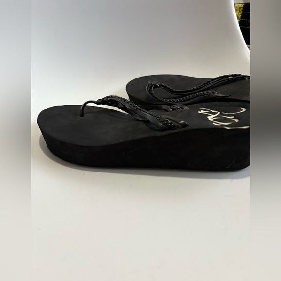 Roxy women’s wedge platform Y2K sandal size 7.5 lightweight black - Picture 5 of 8